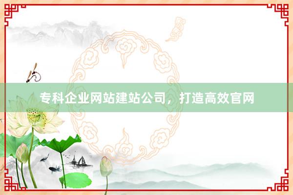 专科企业网站建站公司，打造高效官网