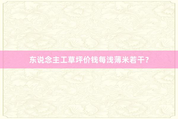 东说念主工草坪价钱每浅薄米若干？